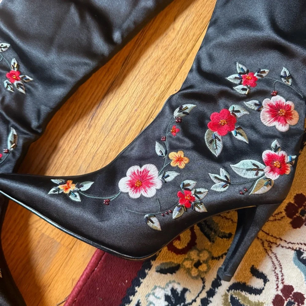 Whimsigoth y2k embroidered boots